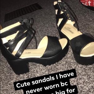 Black platform sandals